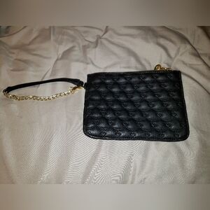 BETSEY JOHNSON BLACK HEART QUILTED WRISTLET